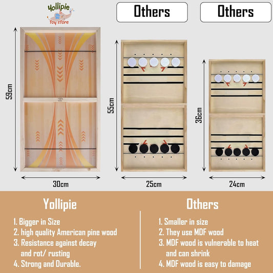 American Pine Wood Three in One SLING PUCK game