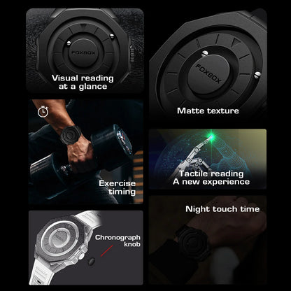 Fashion Men'S Watch Waterproof Sports Military Quartz Wristwatches Luxury Rolling Magnetic Steel Ball Business Man Watch