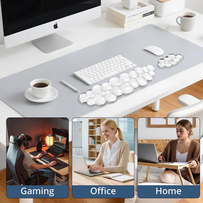 Cloud Wrist Rest Gel Set — Ergonomic Cloud Wrist Rest Keyboard and Mouse, Non-Slip Desk Accessories for Office and Home（Clear）