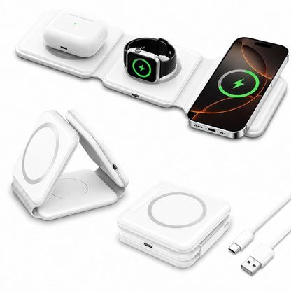 FoldCharge™ 3-in-1 Magnetic Wireless Travel Charger