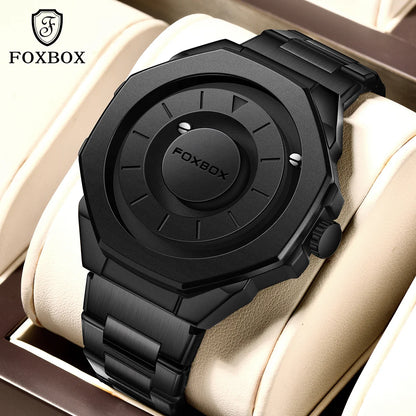 Fashion Men'S Watch Waterproof Sports Military Quartz Wristwatches Luxury Rolling Magnetic Steel Ball Business Man Watch