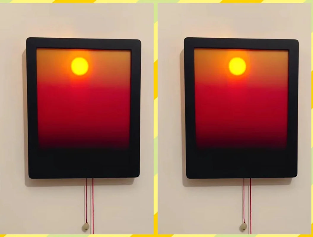 Kinetic Sunrise Sunset Wall Lamp Adjustable Dual Pull Ropes Night Light Moves with the Sun Bedroom Decorative Wall Light Gift