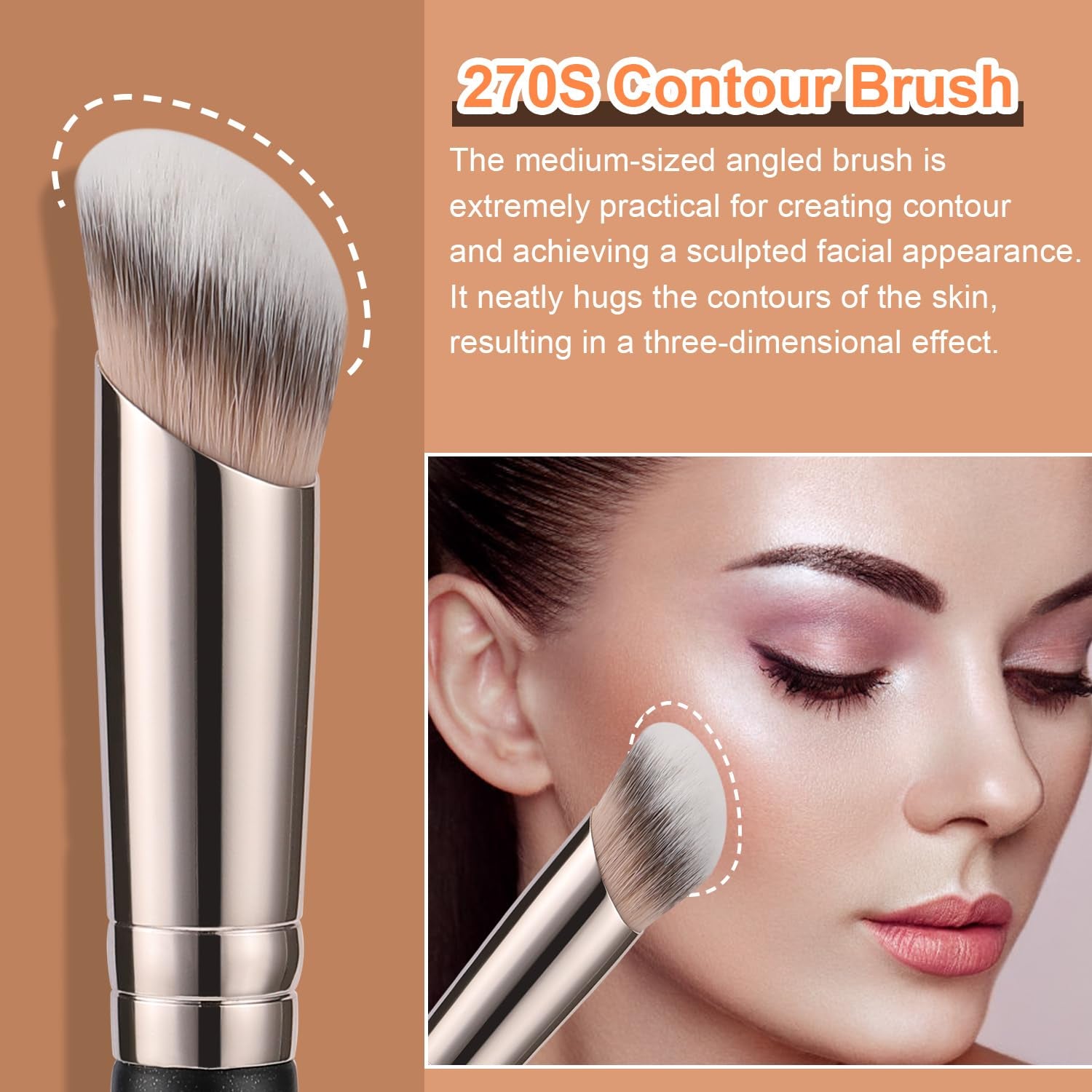 Unter-Augen-Concealer Und Angewinkelter Kontur Pinsel - Synthetischer Kabuki Zum Verbergen, Mischen, Festlegen Und Auftragen Von Flüssigen, Cremes Und Puder-Kosmetika