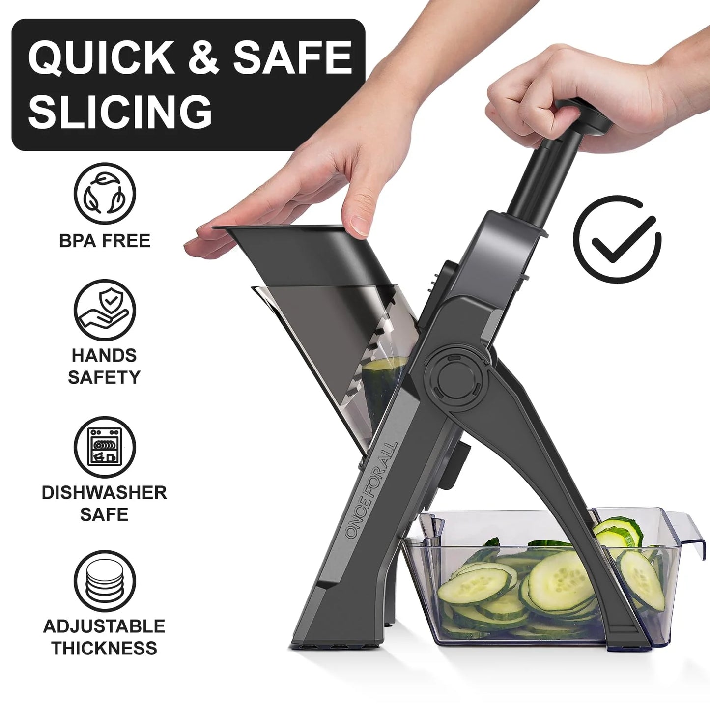 5 in 1 - Multifunctional & Safe Mandoline Vegetable Slicer