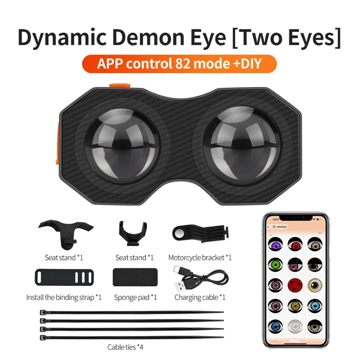 Eyes Rear Bike Lights Smart Bicycle Tail Light Devil'S Eyes Waterproof Bike Lights for Night Riding with Type C Rechargeable