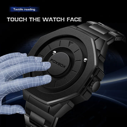 Fashion Men'S Watch Waterproof Sports Military Quartz Wristwatches Luxury Rolling Magnetic Steel Ball Business Man Watch