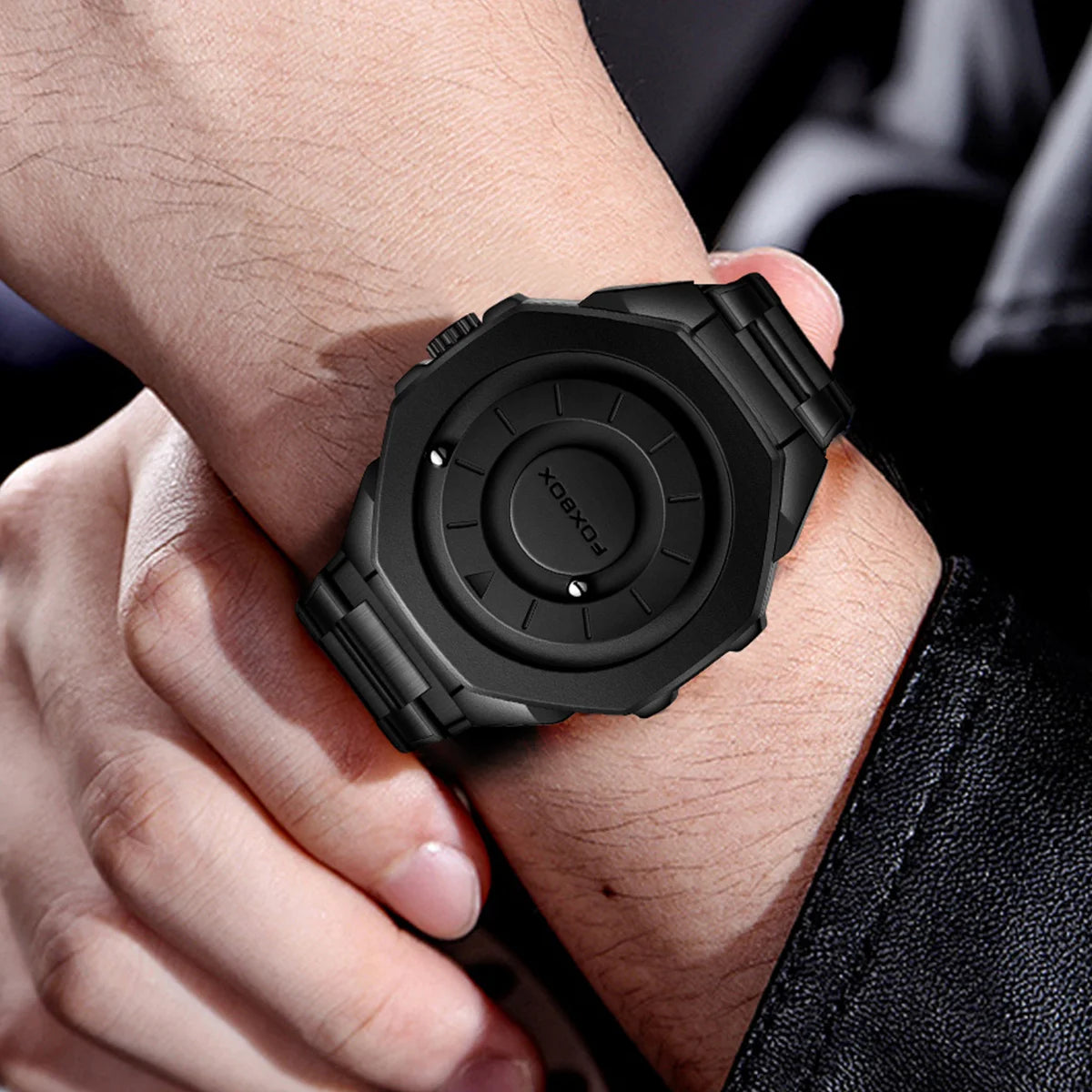 Fashion Men'S Watch Waterproof Sports Military Quartz Wristwatches Luxury Rolling Magnetic Steel Ball Business Man Watch