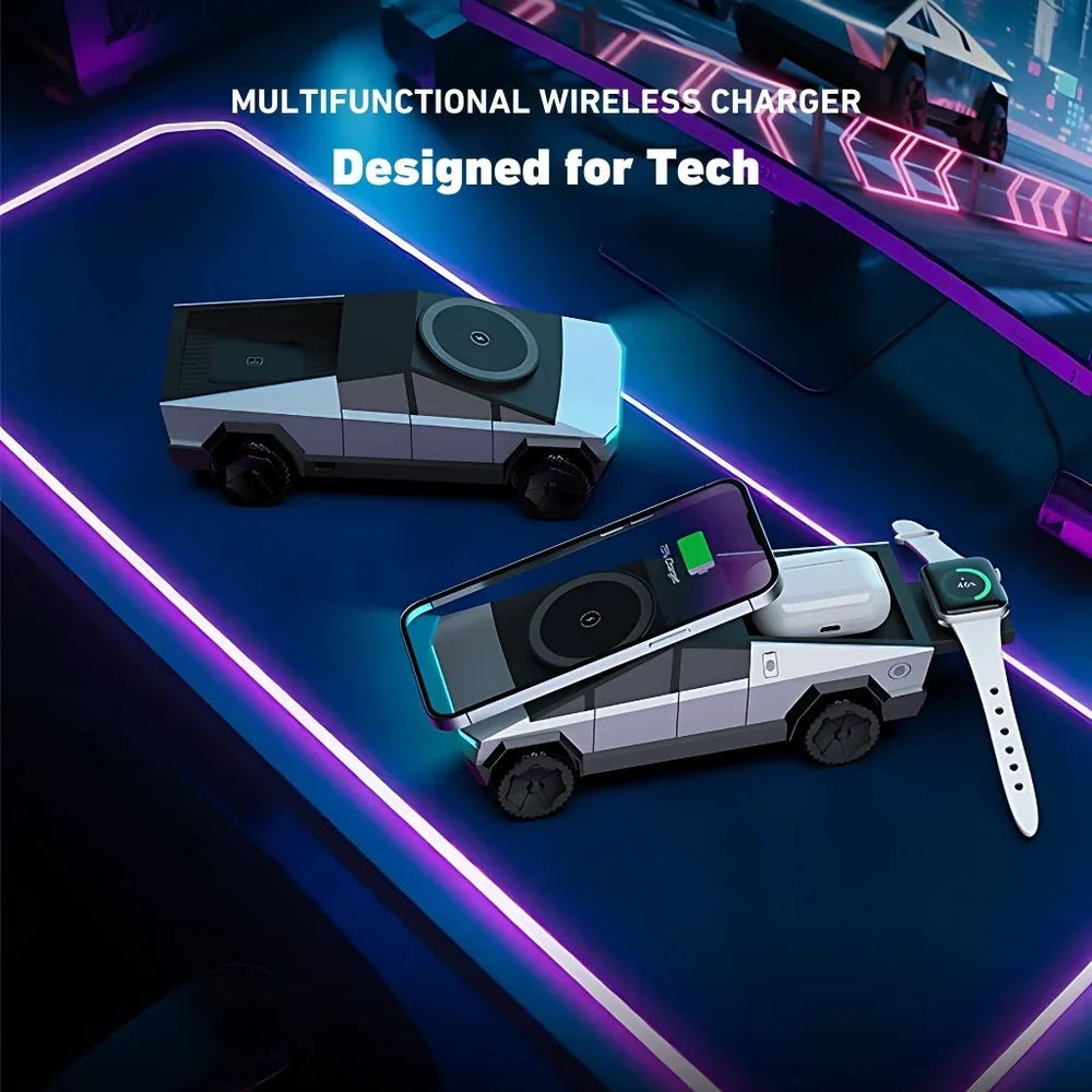CyberDock+™ 3-in-1 Magnetic Wireless Charging Station