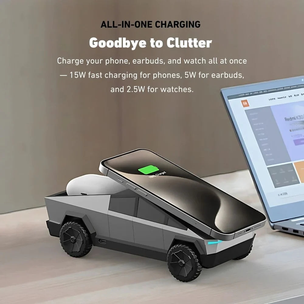 CyberDock+™ 3-in-1 Magnetic Wireless Charging Station