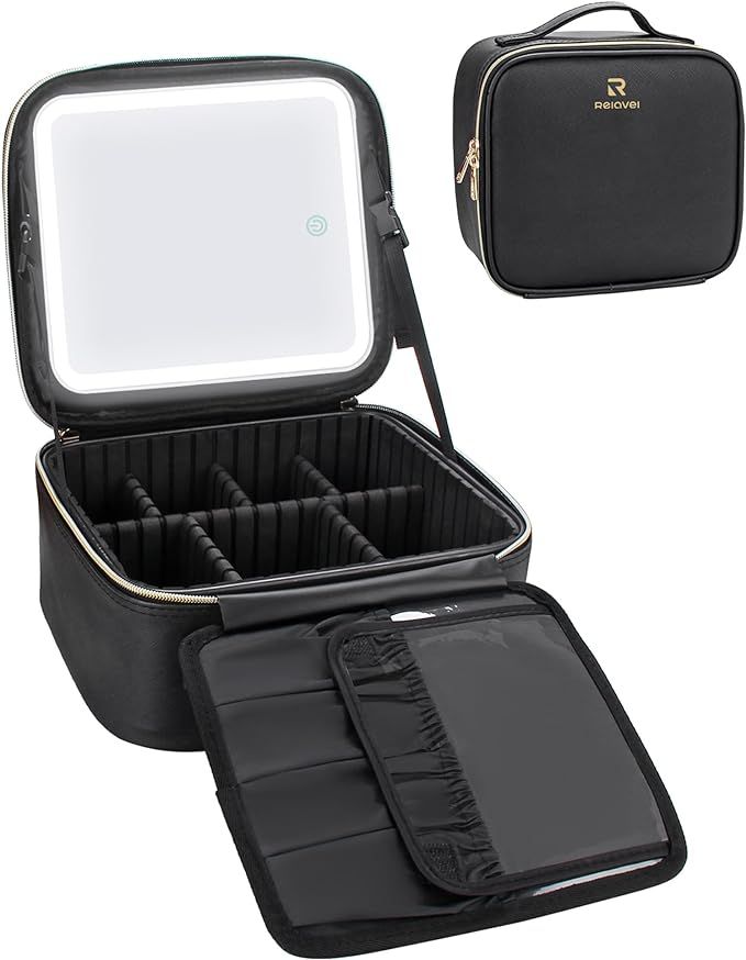 Premium LED Light Makeup Organizer Box with Touch Sensor Mirror