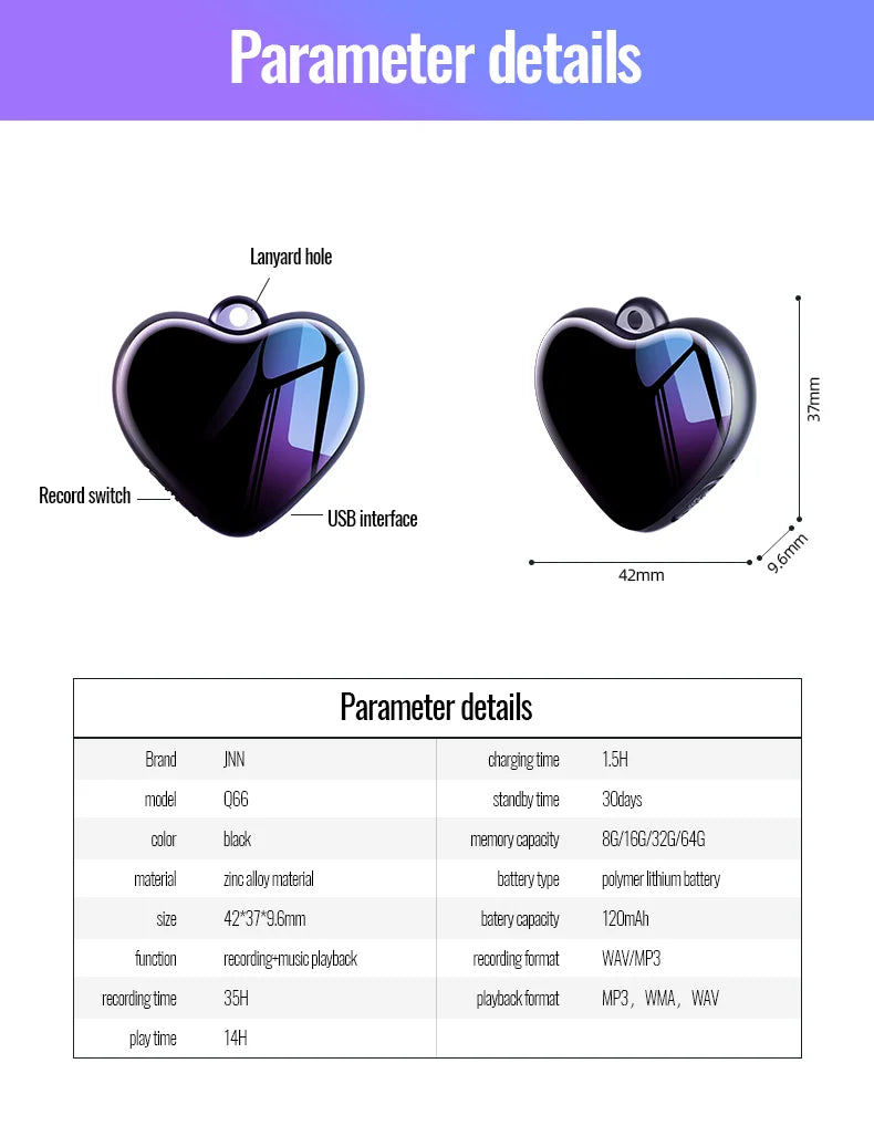 EchoHeart™ Mini Voice Recorder