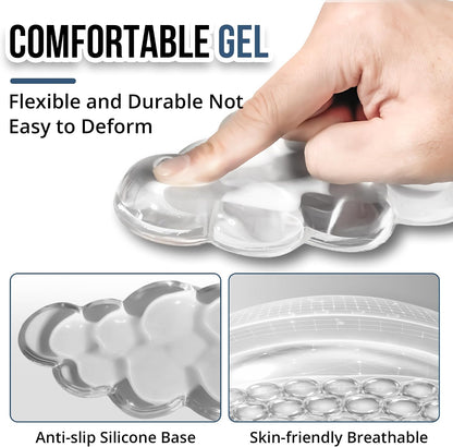 Cloud Wrist Rest Gel Set — Ergonomic Cloud Wrist Rest Keyboard and Mouse, Non-Slip Desk Accessories for Office and Home（Clear）