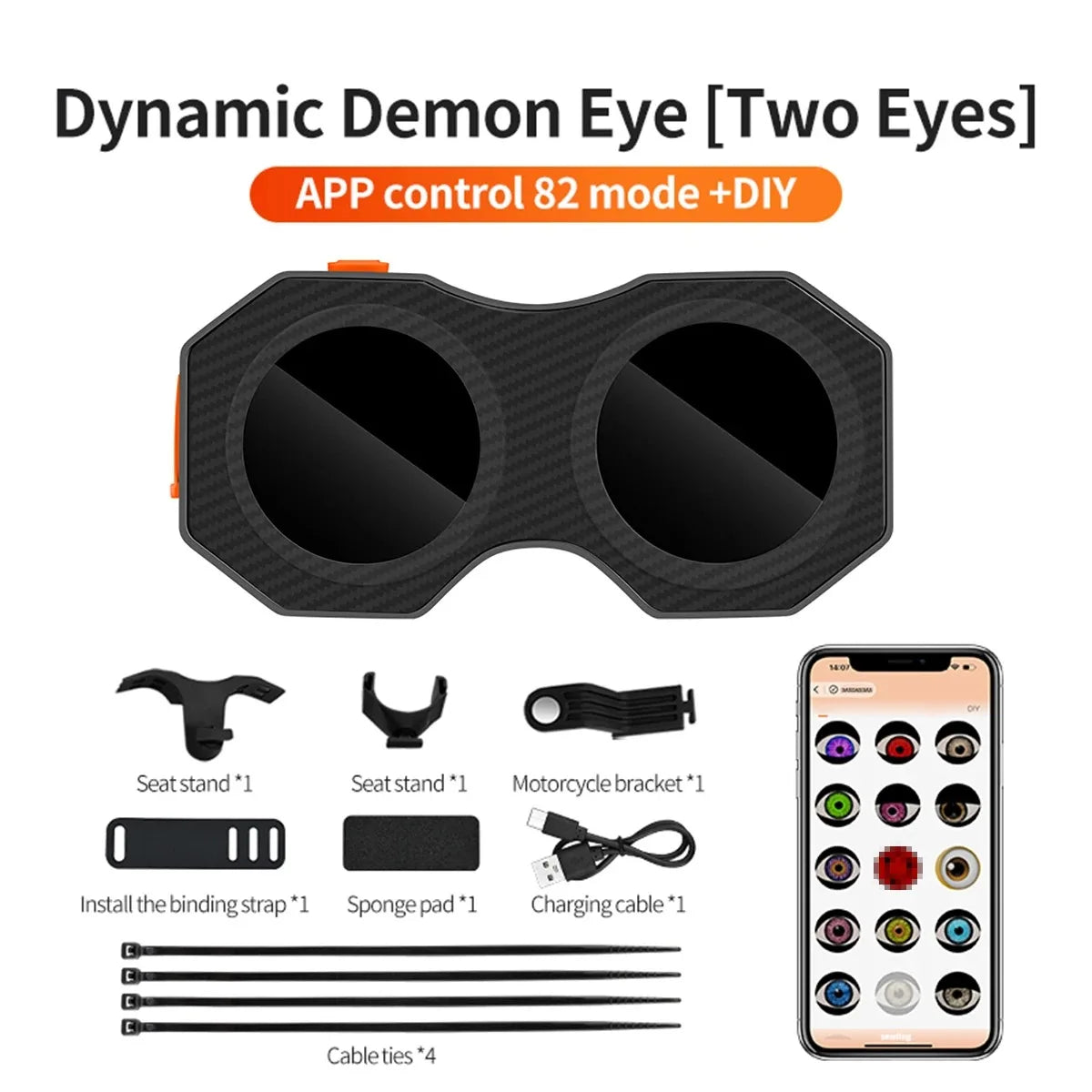 Eyes Rear Bike Lights Smart Bicycle Tail Light Devil'S Eyes Waterproof Bike Lights for Night Riding with Type C Rechargeable