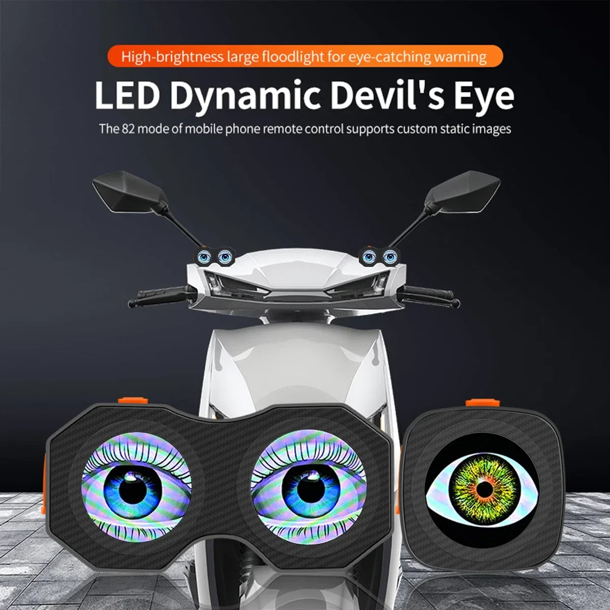 Eyes Rear Bike Lights Smart Bicycle Tail Light Devil'S Eyes Waterproof Bike Lights for Night Riding with Type C Rechargeable