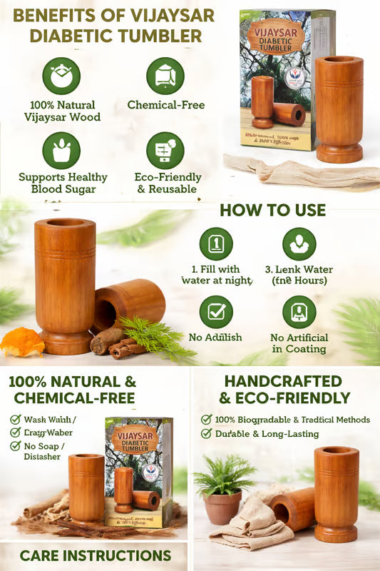 Diabetes Control Herbal Wooden Wellness Tumbler