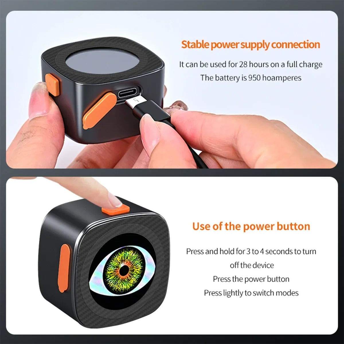 Eyes Rear Bike Lights Smart Bicycle Tail Light Devil'S Eyes Waterproof Bike Lights for Night Riding with Type C Rechargeable