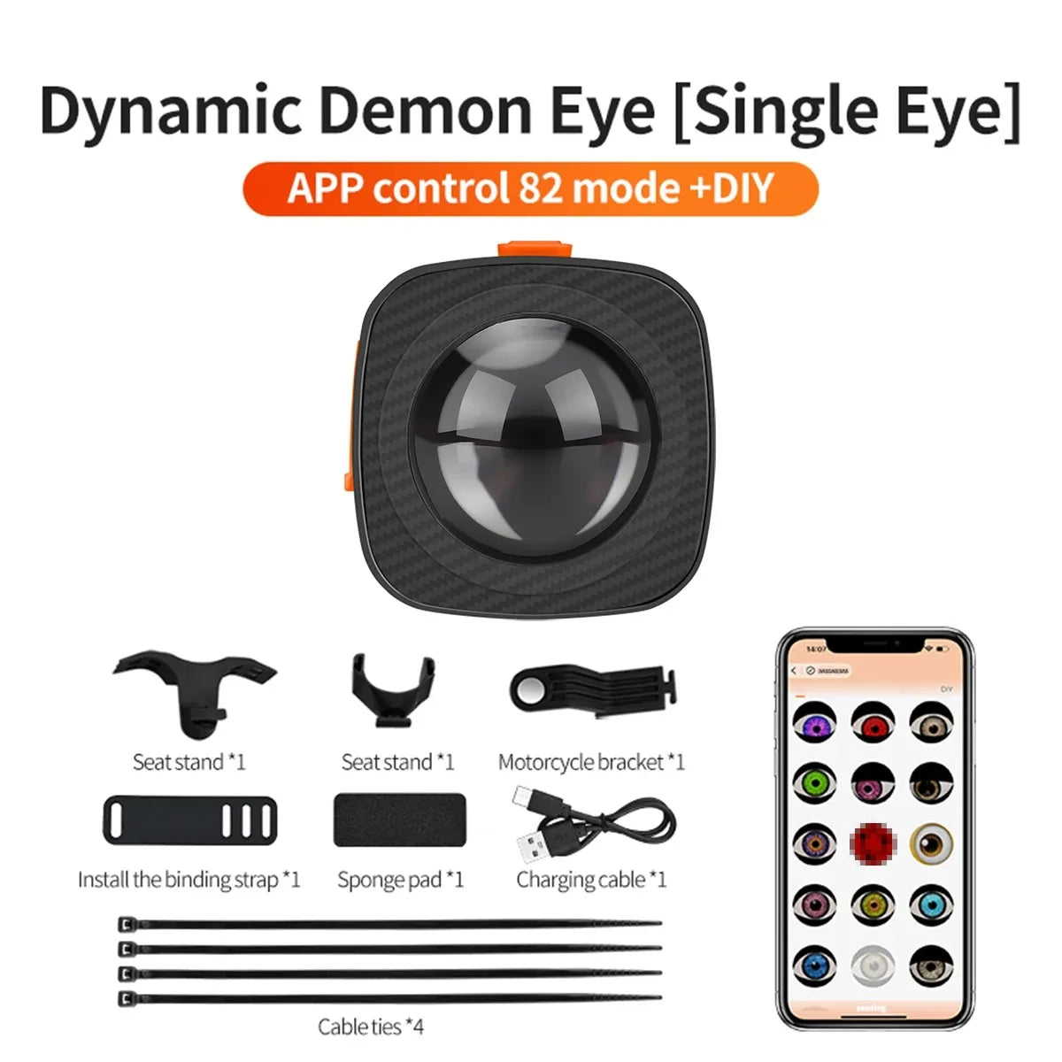 Eyes Rear Bike Lights Smart Bicycle Tail Light Devil'S Eyes Waterproof Bike Lights for Night Riding with Type C Rechargeable