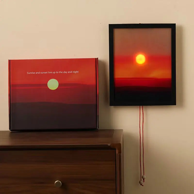 Kinetic Sunrise Sunset Wall Lamp Adjustable Dual Pull Ropes Night Light Moves with the Sun Bedroom Decorative Wall Light Gift