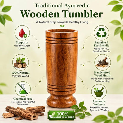 Diabetes Control Herbal Wooden Wellness Tumbler