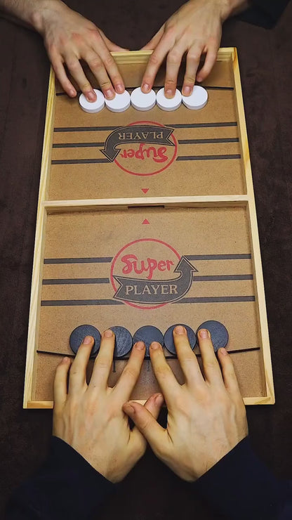 American Pine Wood Three in One SLING PUCK game